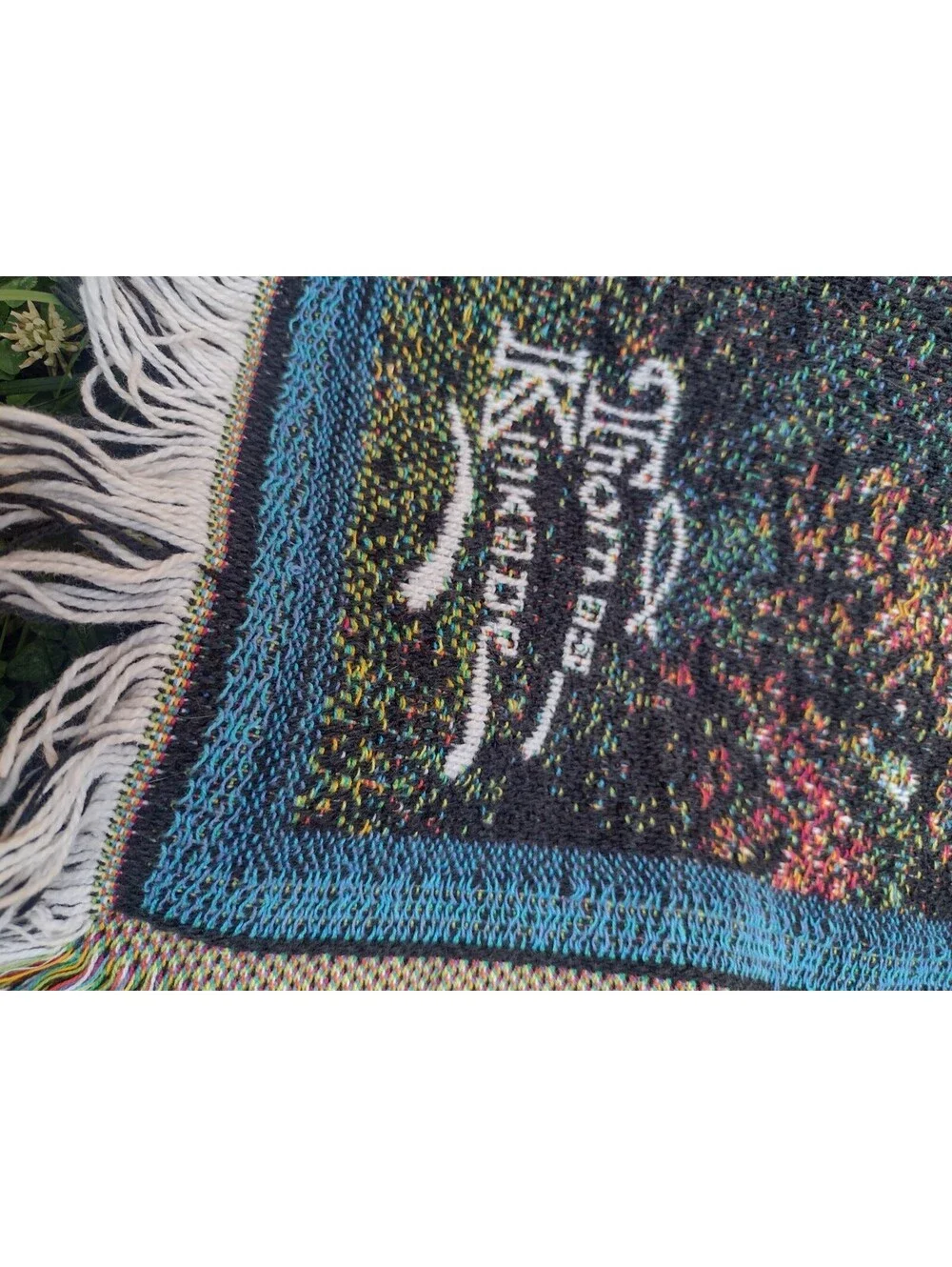 Thomas Kinkade Tapestry Throw Blanket Cottage Bridge Floral Cotton USA Licensed